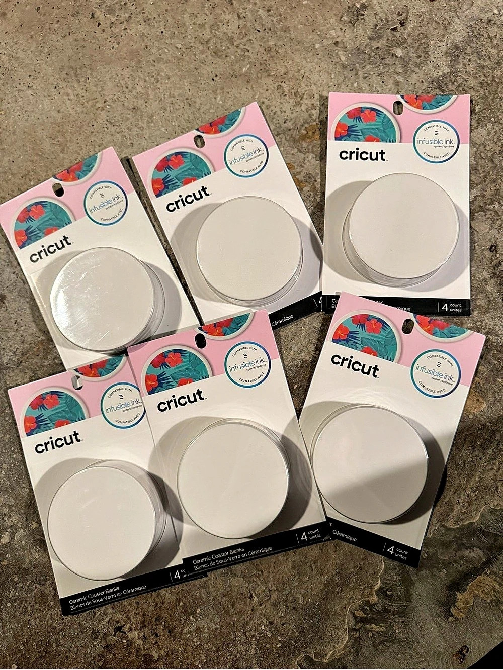 Cricut Ceramic Coaster Blanks, Round White 24 Count